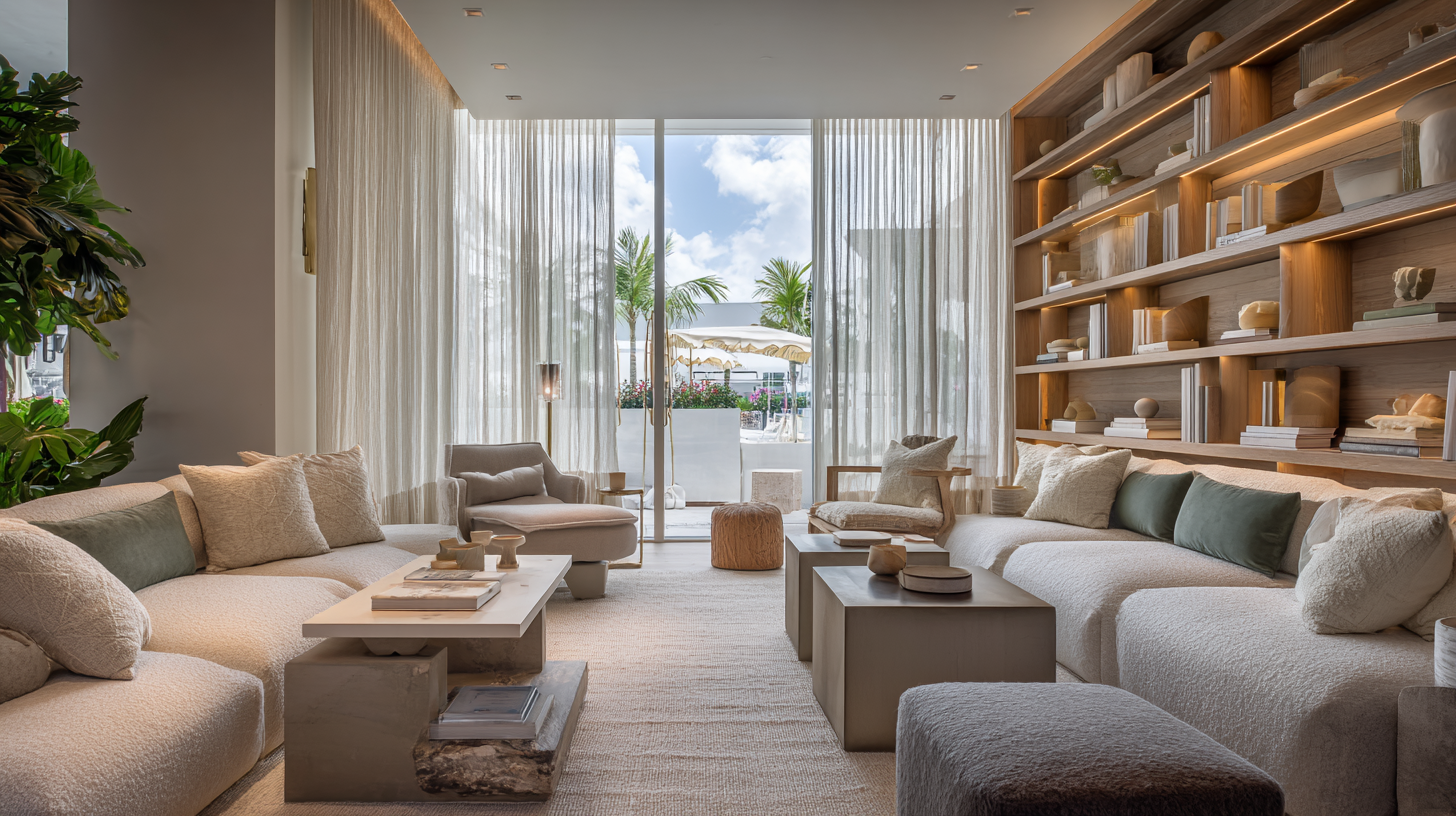 Luxury interior with curated furniture and styling — AI Spaces FF&E